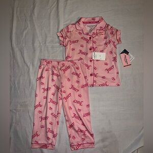 Juicy Couture Pink Crown Print Kids Pajama Set